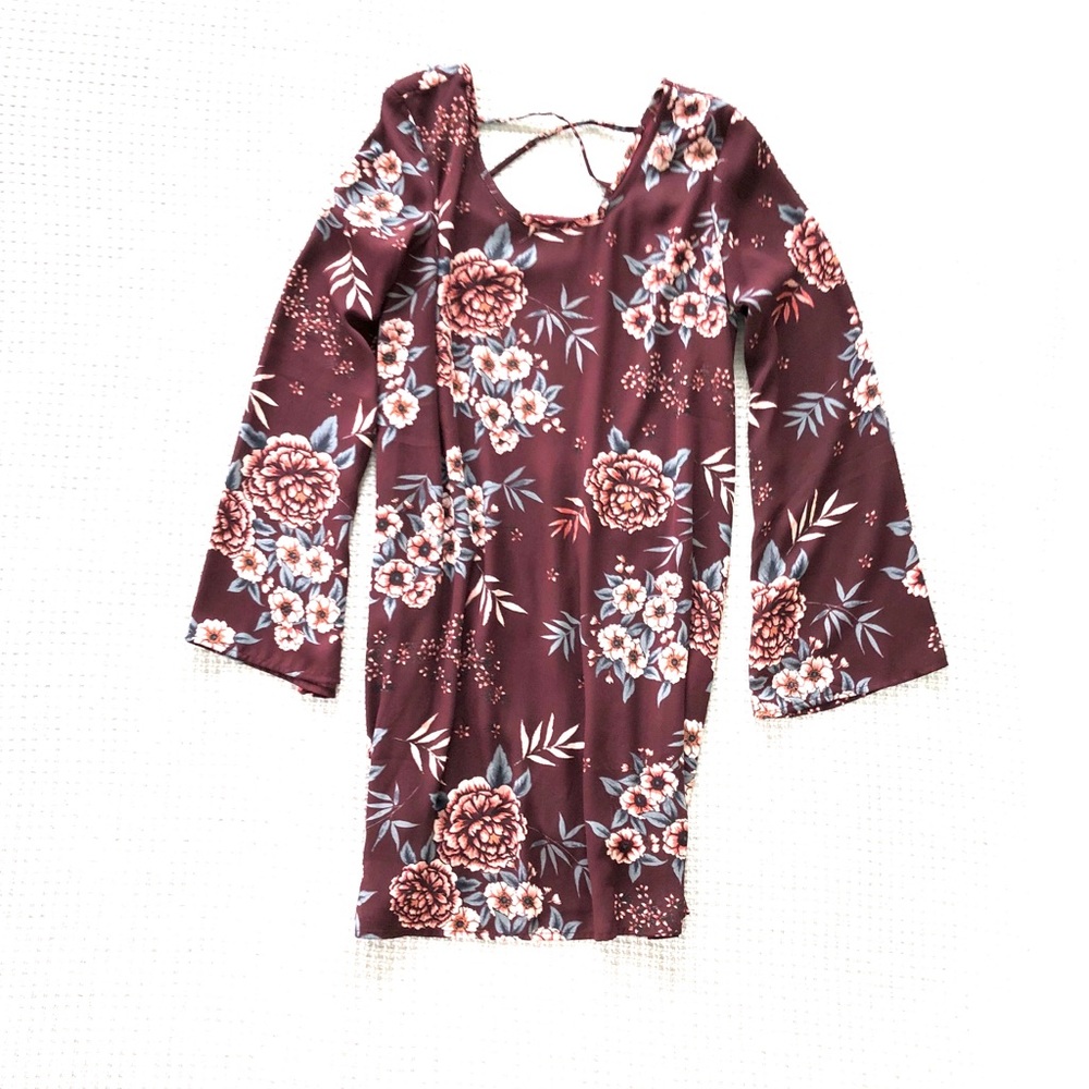 Charlotte Russe maroon floral dress